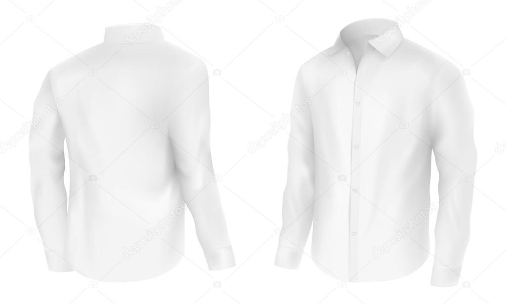Classic white shirt with long sleeve vector