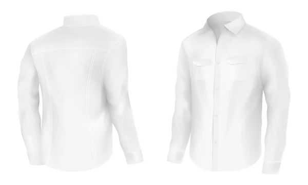 Camisa branca clássica, jaqueta vetor de dois lados — Vetor de Stock