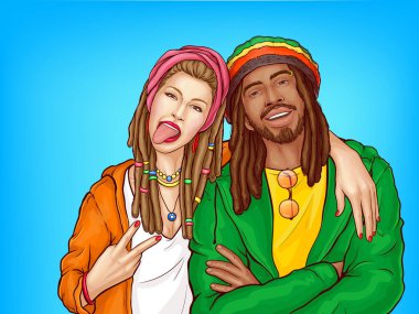 Rastafarian alt kültür insanlar pop sanat vektör