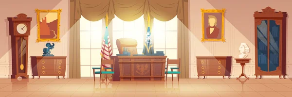 Président Cabinet ovale intérieur dessin animé vecteur — Image vectorielle