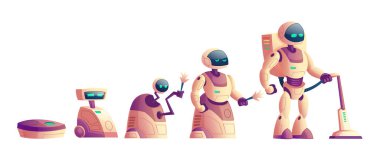 Robotlar, elektrikli süpürge kavramı vektör evrimi
