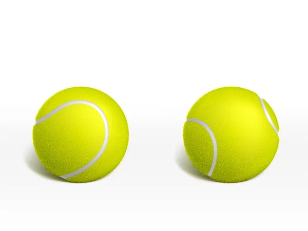 Pelotas de tenis sobre fondo blanco vector realista — Archivo Imágenes Vectoriales