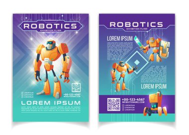El ilanı vektör sayfaları reklam Robotik sergi