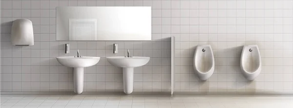 Interior vektor realistis toilet publik kotor - Stok Vektor
