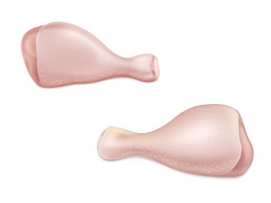Çiğ tavuk bacakları 3d gerçekçi vektör çizimler