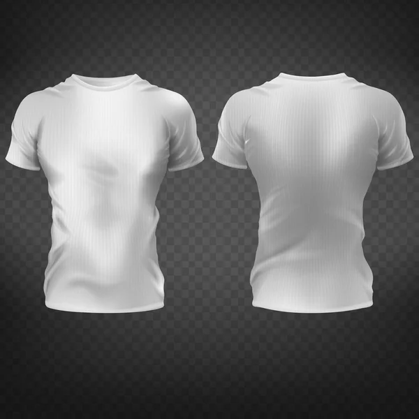 Erkek t-shirt 3d gerçekçi vektör mockup uygun — Stok Vektör
