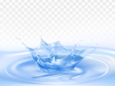 Splash su yüzeyinde 3d gerçekçi vektör