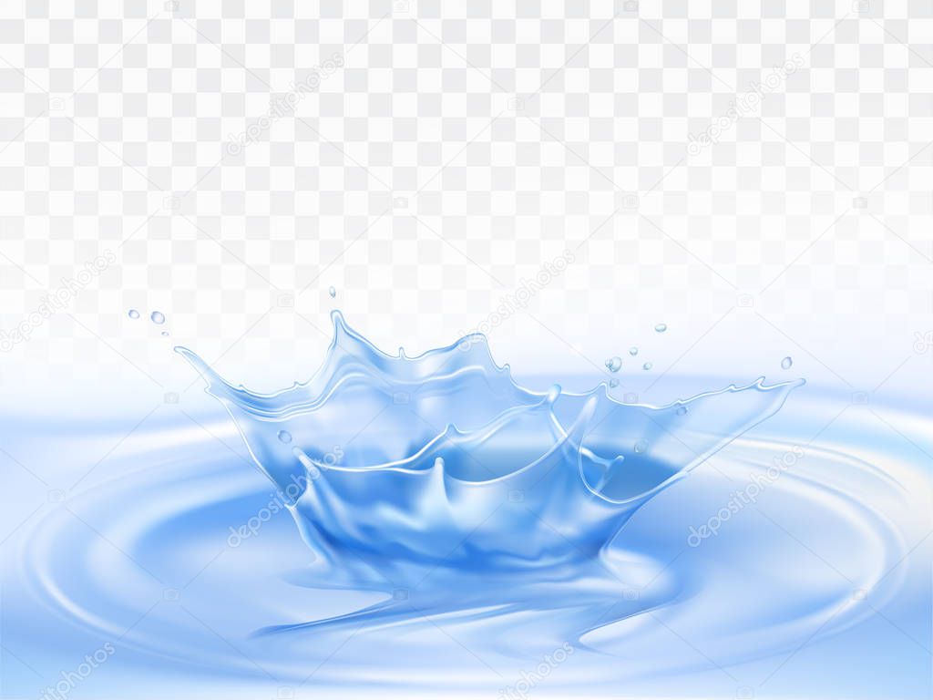 Splash on water surface 3d realistic vector