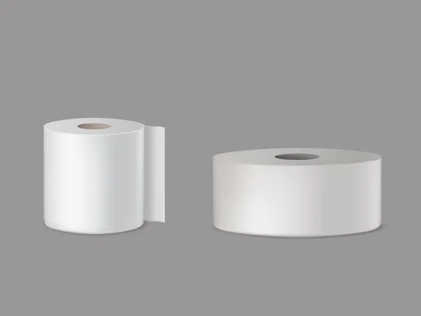 Toilet paper, kitchen towel 3d realistic vector — Stock Vector