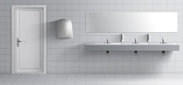 Cuarto de baño público 3d realista vector interior — Vector de stock