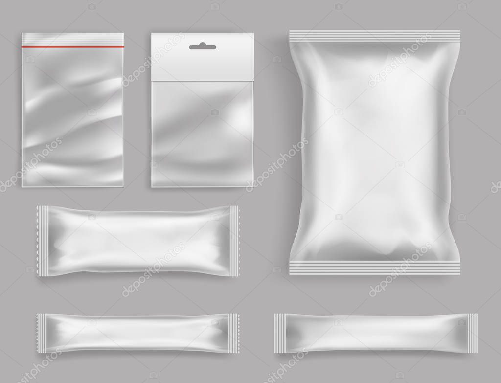 Products polyethylene packaging realistic vector