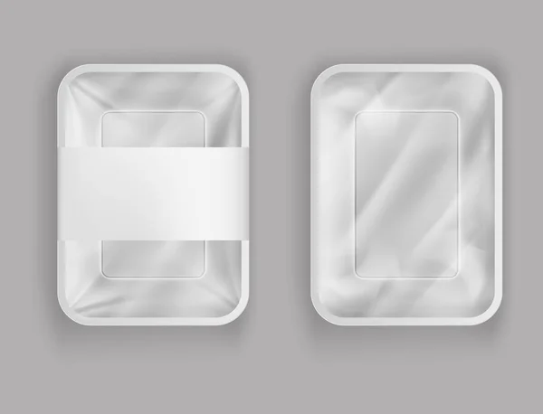 Vector 3d recipiente de plástico realista para alimentos — Vetor de Stock