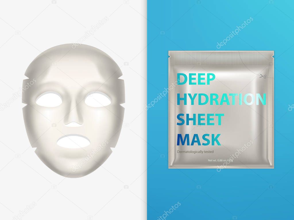 Download Stretch Sheet Face Mask And Sealed Plastic Pouch 3d Realistic Vector Isolated On Background Skincare Cosmetics Product Packaging Mockup Hydrating And Moisturizing Serum With Napkin Premium Vector In Adobe Illustrator Ai PSD Mockup Templates