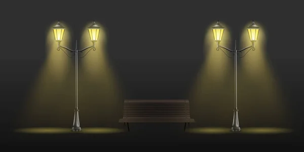 Retro street lights lantern realistic vector set — Stock Vector
