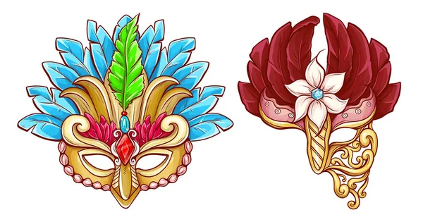 Mardi Gras karnavalı yüz maskesi gerçekçi vektör
