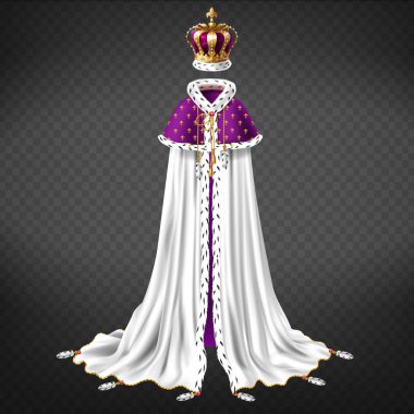 Ortaçağ monarch tören bez gerçekçi vektör