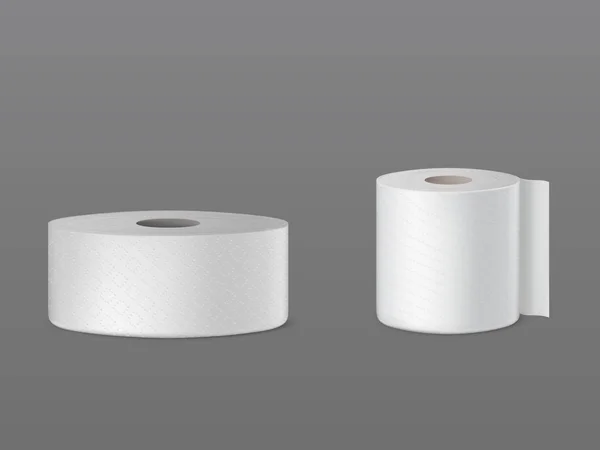 Toilet paper, kitchen towel 3d realistic vector — Stock Vector