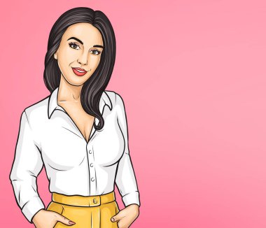 Kadın güzellik, moda reklam poster vektör şablonu