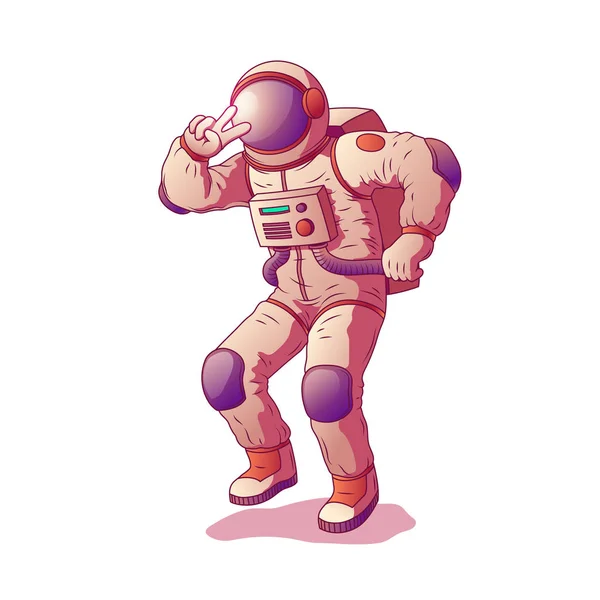 Αστροναύτης ή διαστημικός χαρακτήρας που φοράει διαστημική στολή — Διανυσματικό Αρχείο