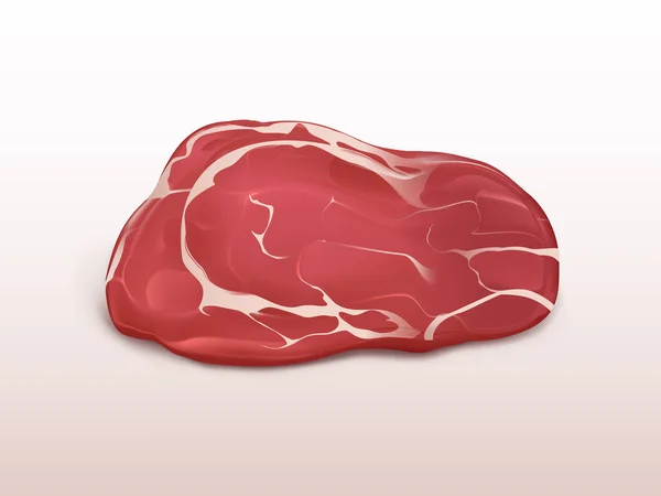 Steak de boeuf de marbre de viande fraîche isolé sur blanc — Image vectorielle