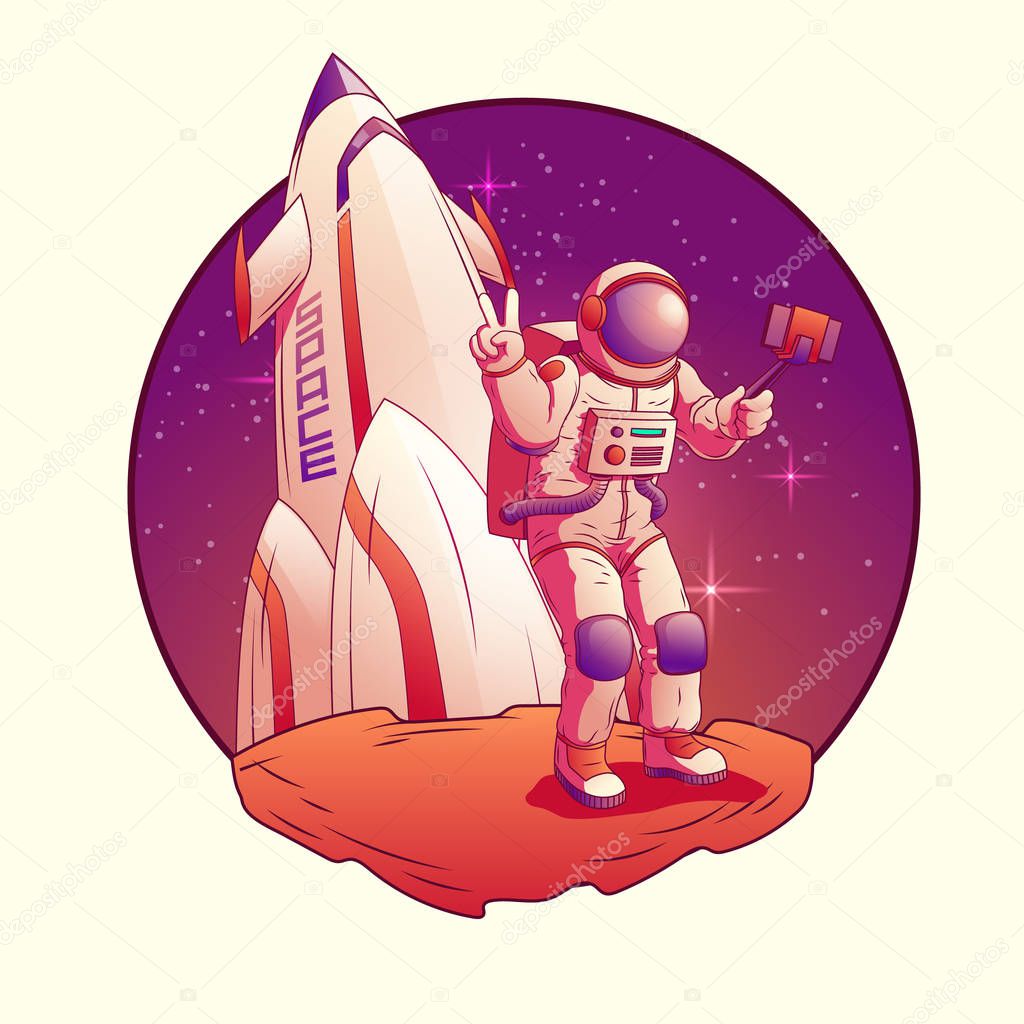 Astronaut or spacemen character wearing space suit