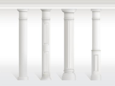Antik sütunlar seti, figürlü sütunlar korkuluk