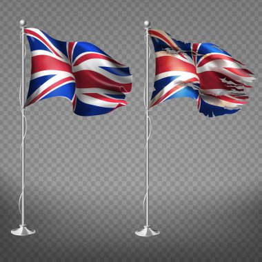 Yeni ve eski Büyük Britanya bayrak vektörü