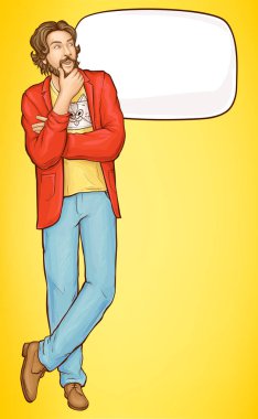Sakallı kalemhipster adam bir şey kadar whats