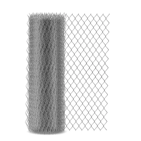 Chain link mesh fencing, rabitz in roll vector — Stock Vector