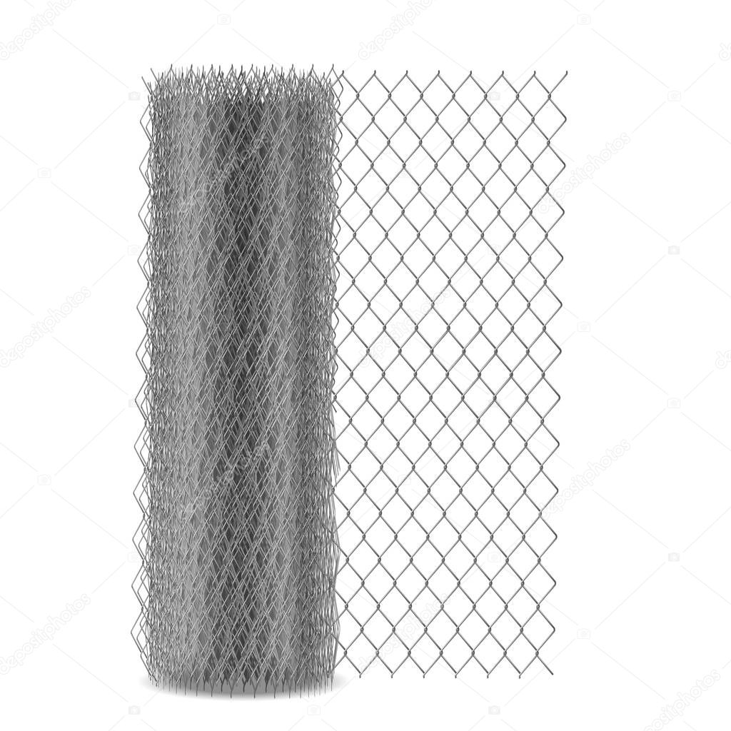 Chain link mesh fencing, rabitz in roll vector