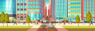 Metropolis meşgul sokak karikatür vektör kavramı