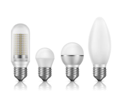 Modern enerji tasarruflu led lambalar vektör seti