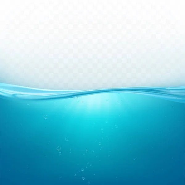 Water wave surface, liquid ocean or sea underwater — Stock Vector