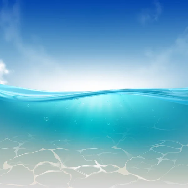 Océano, columna de agua de mar tropical vector realista — Archivo Imágenes Vectoriales