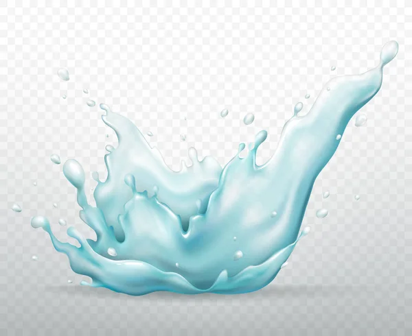 Pure water splash met DROPS realistische vector — Stockvector