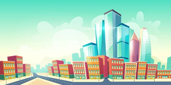 Moderne stad ontwikkeling cartoon vector concept — Stockvector