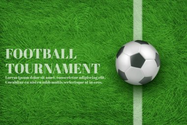 Futbol turnuvası 3d gerçekçi vektör afiş