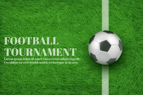 Football tournament 3d realistic vector banner — Stock Vector