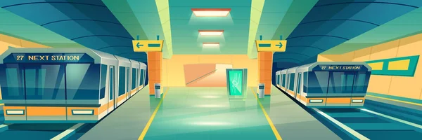 Città metropolitana stazione metropolitana vettore cartone animato — Vettoriale Stock