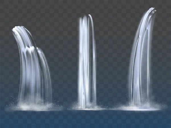 Waterval waterval waterval realistische waterval beken set — Stockvector