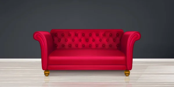 Rote Couch, Sofa moderne Wohnraumgestaltung — Stockvektor