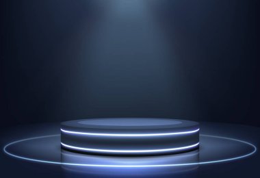 Işıklı neon ışıkları sahne gerçekçi vektör