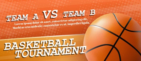 Basketball tournament ad flyer realistic vector