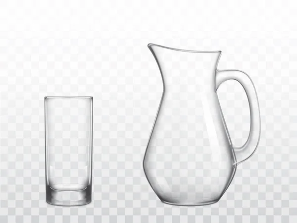 Glaskanna och Highball glas realistisk vektor — Stock vektor