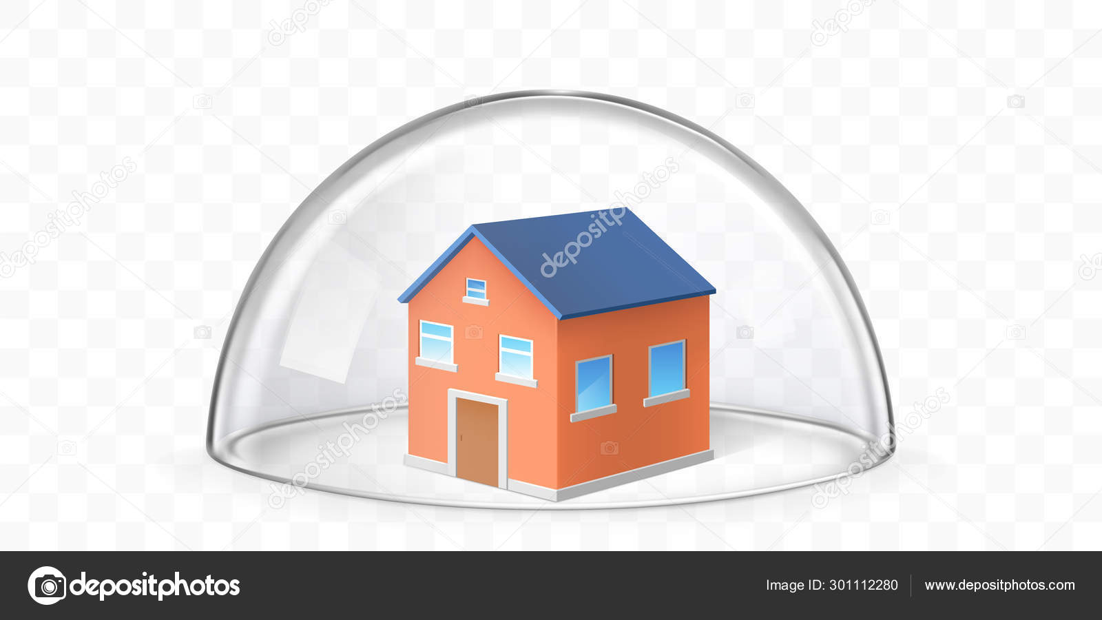 House covered with glass dome vector Stock Vector by ©vectorpocket 301112280