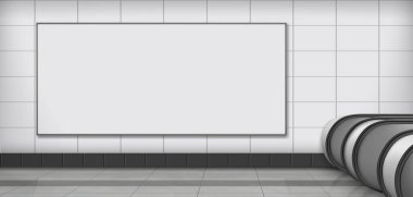 Metro istasyonu gerçekçi vektör boş billboard