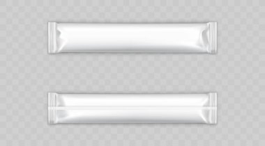 Şeker, kahve çubuğu poşet gerçekçi vektör