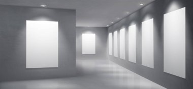 Sanat galerisi sergi salonu boş iç vektör