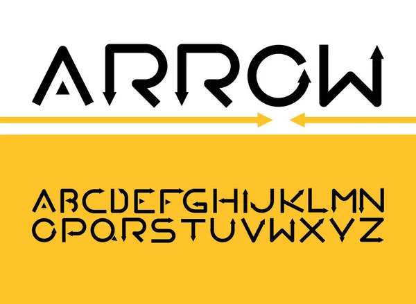 Англійський алфавіт з букви стрілки плоский вектор — стоковий вектор