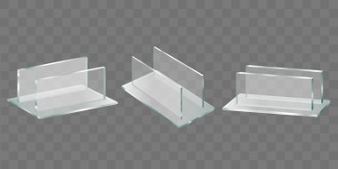 Menü, fiyat etiketi plastik taşıyıcıları gerçekçi vektör